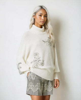 Pull Col Roulé en Angora