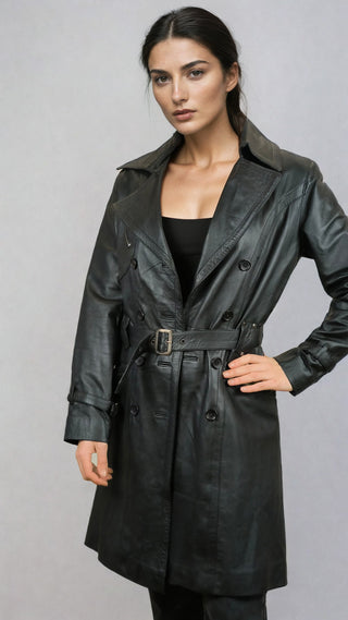 Trench en Cuir Vintage