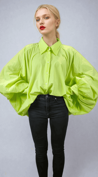 Chemise Satchi Made in France Verte pour Femme