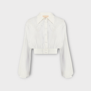 Crop Top Blouse Blanc