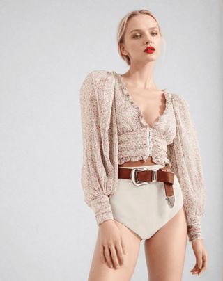 crop top fleuri