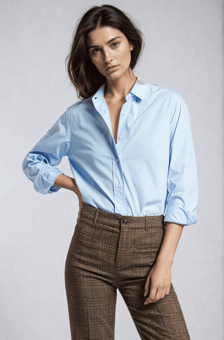 chemise bleu ciel femme