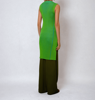 débardeur long femme vert